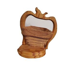 Vintage Collapsible Wood Apple Basket Bowl  Decoration fruit basket